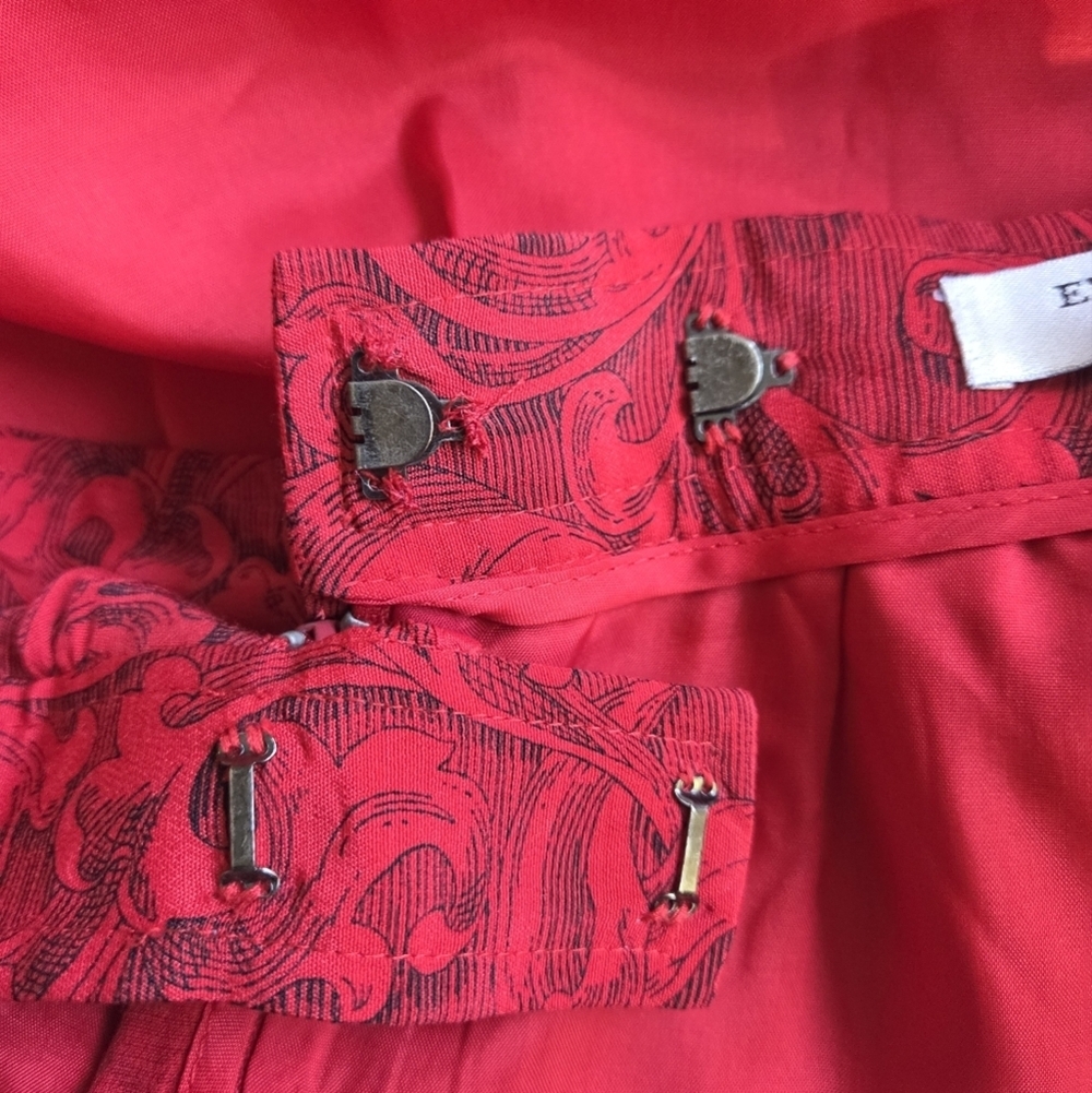 Elegant Red Vintage Paisley Skirt - Picture 7 of 8